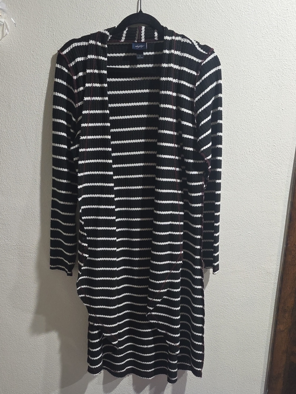 Daytrip Lightweight Waffle Knit Longer Length Open Front Cardigan